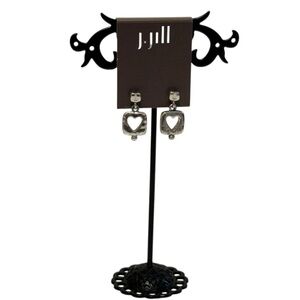 J Jill Silver Heart Earrings NWT